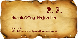 Macskásy Hajnalka névjegykártya