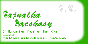 hajnalka macskasy business card
